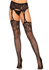 Rhinestone Lace Fishnets - Black - One Size LA-1605BLK