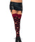 Distressed Striped Thigh Highs  - One Size - Black/ Burgundy LA-6634BLKBUR