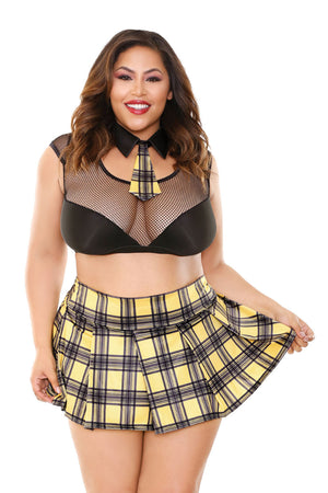 As if School Girl Costume Set - Black/ Yellow -  3x4x FL-P491BKYW-3X4X