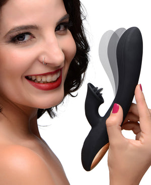 7x Bendable Silicone Clit Stimulating Vibrator - Black WNDR-AG280