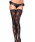 Stay Up Floral Lace Thigh Highs - One Size - Black LA-9985