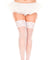 Silicone Lace Top Spandex Sheer Thigh Hi - Queen Size - White ML-4139Q-WHT