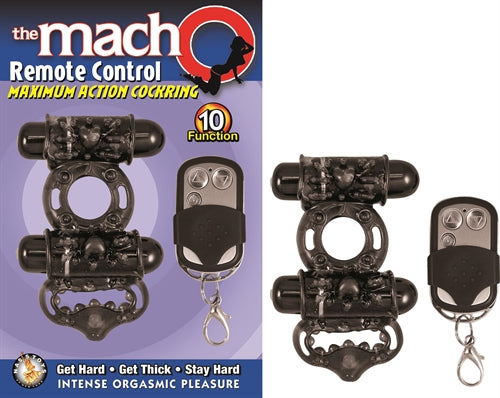 The Macho Remote Control - Cock Ring - Black NW2587-1