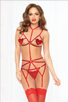 Applique Playsuit & Panty Set - Red - One Size STM-10941P