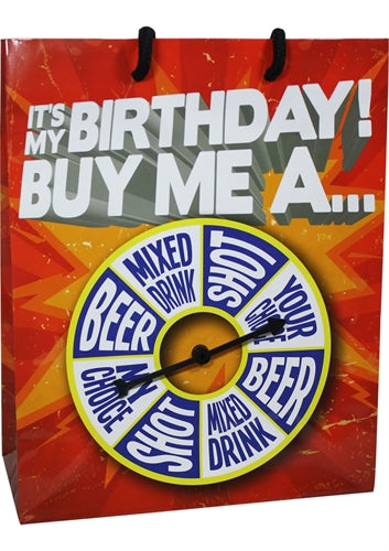 It Is My Birthday Buy Me Shot Spinner Gift Bag K-GBS034