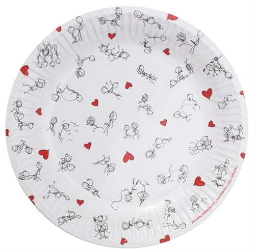 Stick Figure Style 7 Inch Plates - 8 Pack CP-3653