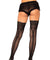 Bow Backseam Fishnet Thigh Highs - One Size - Black LA-1948BLK