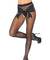 Spandex Woven Bow Sheer Backseam Crotchless Pantyhose - One Size - Black LA-7913BLK