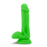 Neo Elite - 6 Inch Silicone Dual Density Cock  With Balls - Neon Green BL-82422