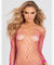 Sparkly Stretch Fishnet Long Sleeve Chemise - Hot  Pink HOT-90429HPK
