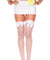 Satin Bow Fishnet Thigh Hi - One Size - White ML-4912-WHT