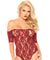 Scalloped Rose Lace Strapless Teddy With Cuff Sleeves - Burgandy - Small/medium LA-89234BURSM
