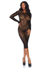 Fishnet Bodycon Dress - One Size - Black LA-86800BLK