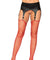 Rhinestone Fishnet Stockings - One Size - Red LA-9124RD