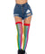 Rainbow Fishnet Thigh Highs - One Size - Multicolor LA-9290MULTI