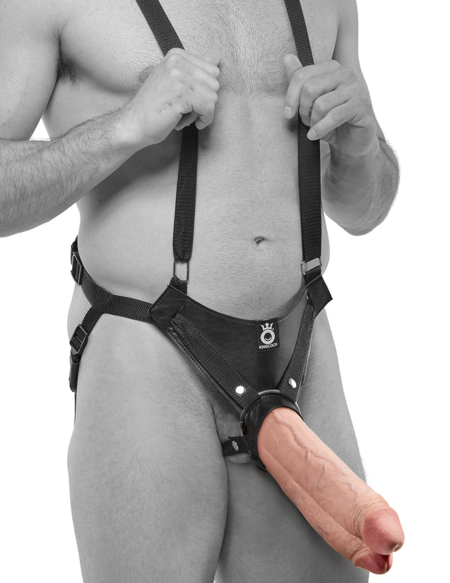 King Cock 11 Two Cocks One Hole Hollow Strap-on  Suspender System - Flesh PD5645-21