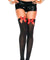 Satin Bow Opaque Thigh Hi - One Size - Black / Red ML-4742-BLKRED