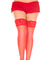 Silicone Lace Top Spandex Sheer Thigh Hi - Queen Size - Red ML-4139Q-RED