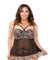 Delilah Babydoll and Panty - Leaopard Print/black - 1x2x FL-B-P407-1X2X