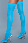 Opaque Nylon Thigh Highs - Turquoise - One Size BW-1932TUR