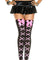 Cross Bone and Satin Bow Opaque Thigh Hi - One Size - Black / Pink ML-4550BLKPNK
