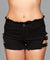 Denim Shorts With Belt Buckle Side Details and Faux Back Pockets - Medium BW-J10BKL