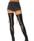 Wet Look Lace Up Thigh Hi - Black - S/m LA-6925BLKSM