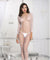 Seamless Long Sleeve Fishnet Crotchless Bodystocking - One Size - White ML-1791-WHT