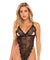 High Leg Lace Teddy With Open Cup and Crotch - Black - One Size OH-52-11230-BKOS