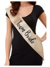 Deluxe Glitter Team Bride Sash - Gold and Black FV-52195