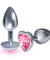 The 9's the Silver Starter Heart Bejeweled Stainless Steel Plug - Pink ICB2609-2