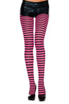 Striped Tights - One Size - Black / Fuchsia ML-7471-BLKFUCHSIA