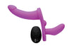 Double Take 10x Vibrating Double Penetration Adjustable Strap-on Purple SU-AF864-PUR