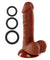 Pro Sensual Premium Silicone 6 Inch Dong With 3  Cockrings - Brown WTC852844