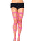 Swirl Diamond Net Thigh Highs - One Size - Neon Pink LA-6325