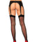 Spandex Sheer Backseam Stockings - One Size - Black/red LA-1947BKRD