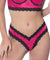Satin Front High Leg Panty With Lace Edges and Mesh Back - Hot Pink - Small OH-23-10543BRSBKS