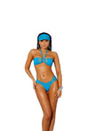 Lycra Bikini Top and Matching G-String - One Size - Turquiose EM-82156TUR