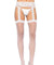 Sheer Lace Top Stockings With Attached Lace Garter Belt - One Size - White LA-1767