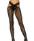 Daisy Chain Floral Lace Crotchless Wrap Around Tights - One Size - Black LA-1903BLK