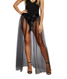 Sheer Tie Front Skirt - Black - S/m DG-10831BLKSM