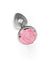 The 9's the Silver Starter Rose Floral Stainless Steel Butt Plug - Rose Pink ICB2643-2